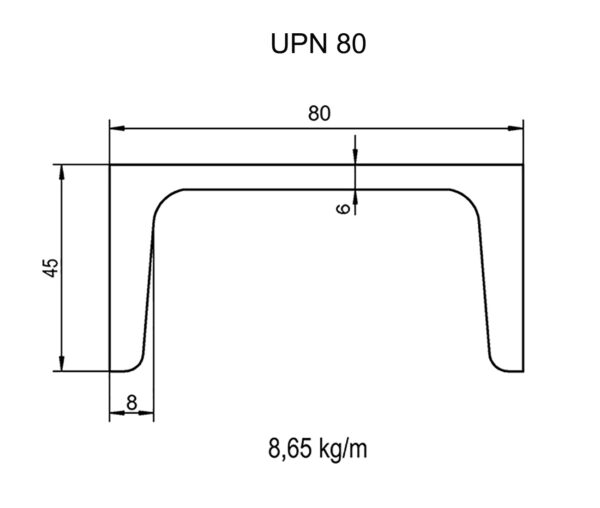 UNP80 tagliato a misura 1