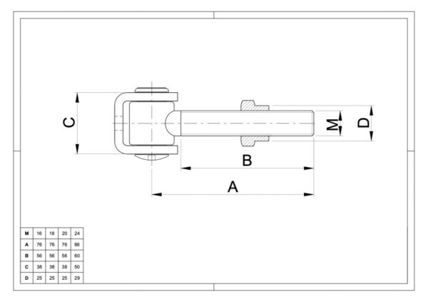 Cardine regolabile per cancello a battente 00425 disegno